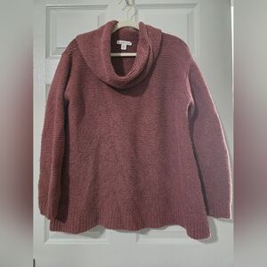 Coldwater Creek Dusty Rose Cowl Neck Sweater